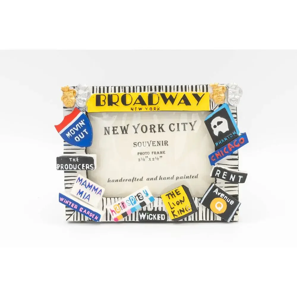 Broadway Shows New York NYC Souvenir Picture Photo Frame 3D Signs VTG
